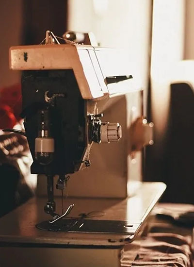 Sewing machine in workshop